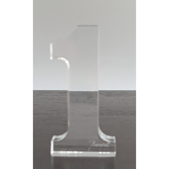 Vintage Baccarat Crystal Number One 1 Paperweight #1 4" Tall - Picture 3 of 10